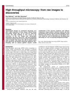 High throughput microscopy: from raw images to discoveries