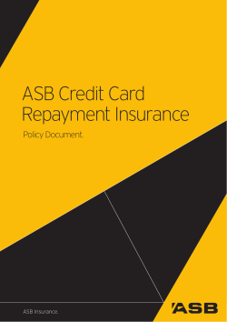 ASB Credit Card Repayment Insurance Policy
