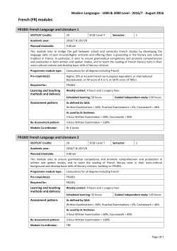 French - 1000 and 2000 level