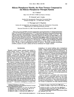 Silicon Phosphorus Nitride, the First Ternary Compound in the