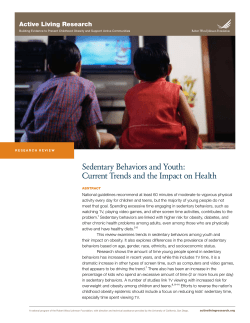 Sedentary Behaviors and Youth