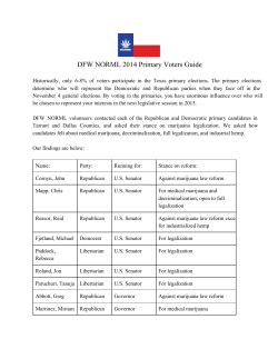 DFW NORML 2014 Primary Voters Guide