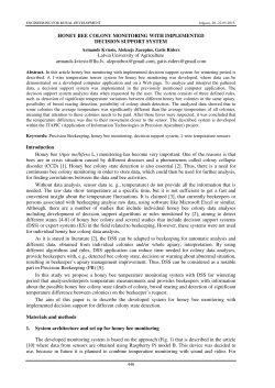 HONEY BEE COLONY MONITORING WITH IMPLEMENTED