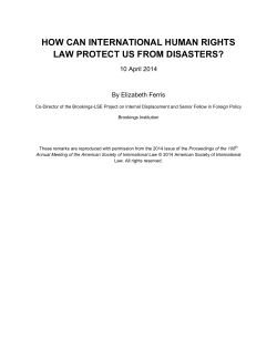How Can International Human Rights Law Protect Us from Disasters?