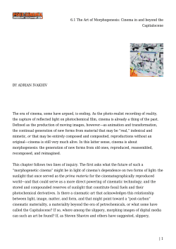 6.1 The Art of Morphogenesis: Cinema in and beyond