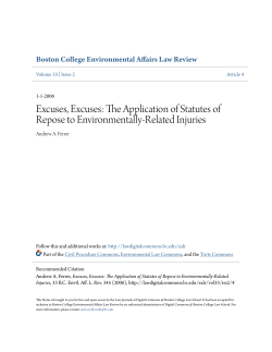 The Application of Statutes of Repose to Environmentally