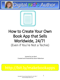 How to Create Your Own Book App that Sells Worldwide, 24/7! http