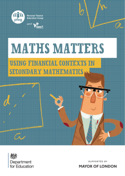 Financial Contexts in Secondary Mathematics