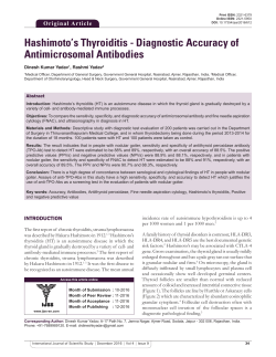 Hashimoto`s Thyroiditis - Diagnostic Accuracy of Antimicrosomal