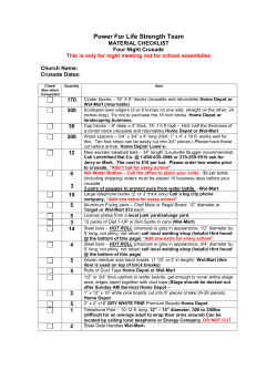 Material List - Power For Life Home