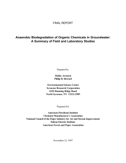 Anaerobic Biodegradation of Organic Chemicals in Groundwater: A