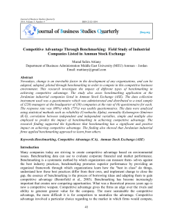 Competitive Advantage Through Benchmarking