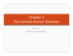 Chapter 1 The Earliest Human Societies