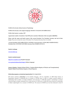 NAME of the Society: Italian Society of Nephrology NAME of the