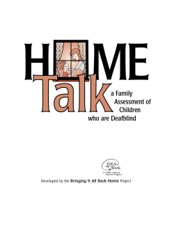 a Family Assessment of Children who are Deafblind