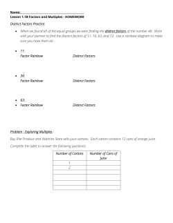 Distinct Factors Practice: &bull; When we found all of the equal groups we