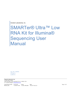 SMARTer&reg; Ultra&trade; Low RNA Kit for Illumina&reg; Sequencing