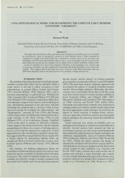 A PALAEONTOLOGICAL MODEL FOR DETERMINING THE LIMITS