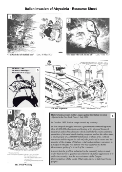 Italian invasion of Abyssinia - Resource Sheet