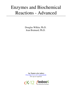 Enzymes and Biochemical Reactions - Advanced