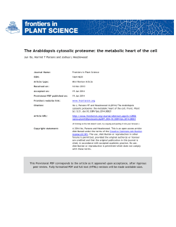 The Arabidopsis cytosolic proteome: the metabolic heart