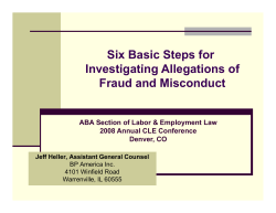Six Basic Steps for Investigating Allegations of Fraud and Misconduct