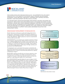 Assay Development IMMUNOASSAY DEVELOPMENT AT