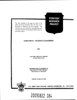 Chechnya: Russia`s Quagmire [open pdf