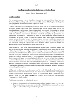 Spelling variation in the Latin text of Codex Bezae - seven