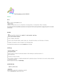 Third Vocabulary List for 2013/14 Week 1: