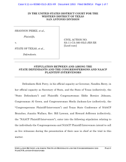 Congresspersons and NAACP Stipulation 6 9 14