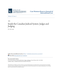 Inside the Canadian Judicial System: Judges and Judging