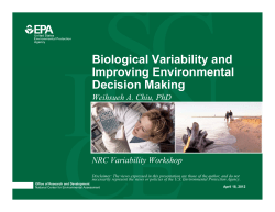 Biological Variability and Improving Environmental Decision Making