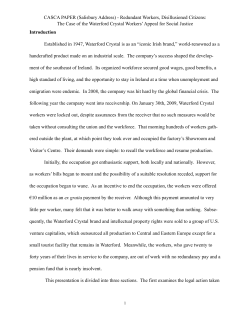 The Case of the Waterford Crystal Workers` Appea