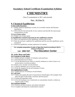 Secondary School Certificate Examination Syllabus CHEMISTRY
