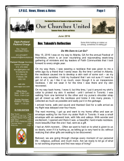 Summer, 2016 - Elgin-Portland Pastoral Charge