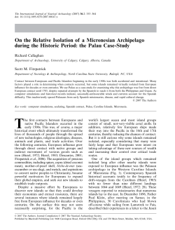 On the Relative Isolation of a Micronesian Archipelago during the
