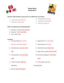 Review Sheet World War II