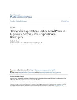 "Reasonable Expectations" Define Board Power to Liquidate a