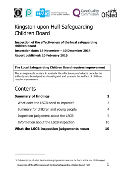 Final Inspection report of Hull LSCB