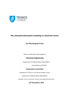 NH3 adsorption/desorption modeling in a fixed bed