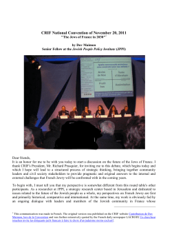 CRIF National Convention of November 20, 2011