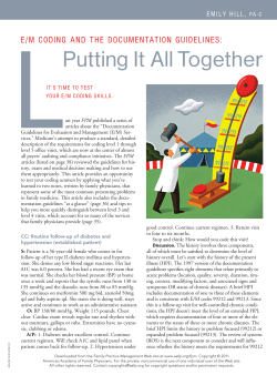 e/m coding and the documentation guidelines