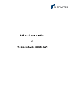 Articles of Incorporation Rheinmetall AG