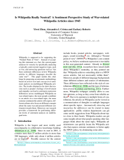 Is Wikipedia Really Neutral? A Sentiment Perspective Study of War