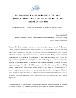 The Consequences of Schengen`s Collapse
