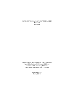 (Napoleon Bonaparte) Papers - LSU Libraries