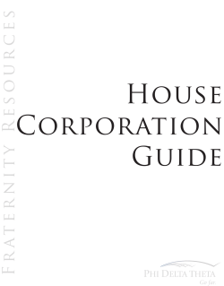 House Corporation Guide - Phi Delta Theta Fraternity