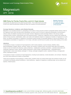 Magnesium - Quest Diagnostics