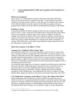 I. Understanding the Roles of Offer and Acceptance in the